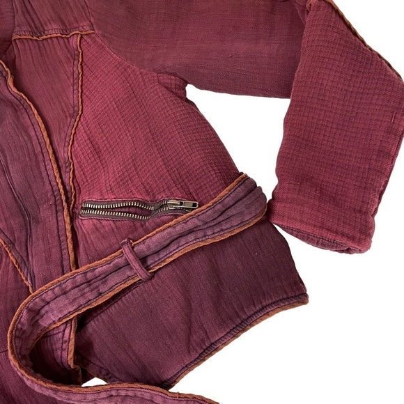 Free People Double Cloth Twill Wrap Jacket BlackBerry XS - Picture 10 of 16